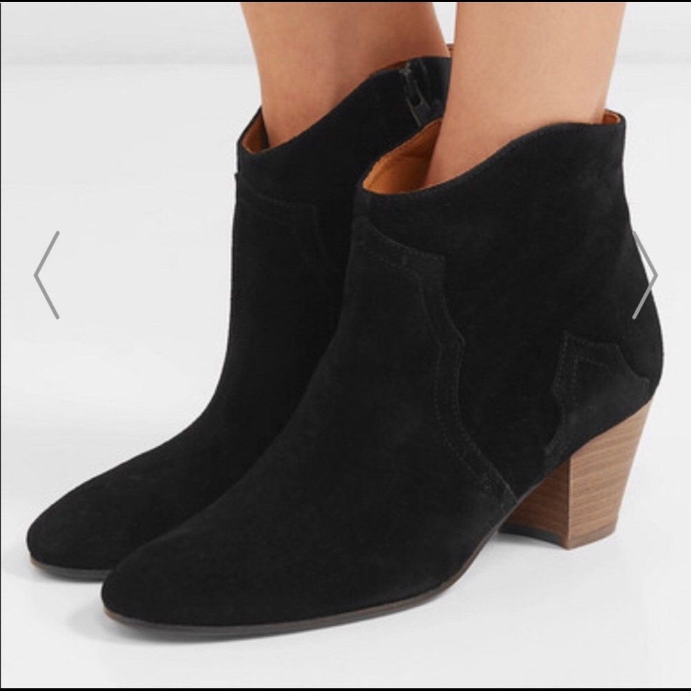 Isabel Marant Black Dicker Suede Ankle Boots 6
